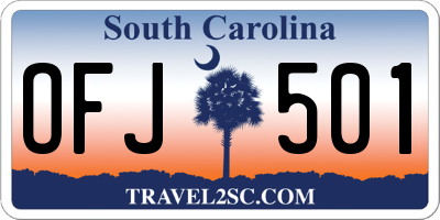 SC license plate OFJ501