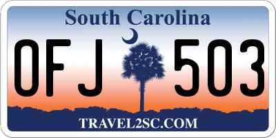 SC license plate OFJ503