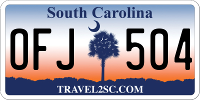 SC license plate OFJ504