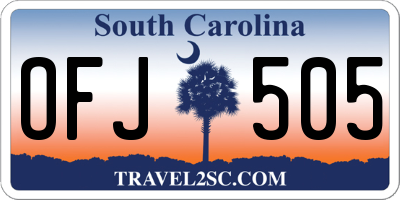 SC license plate OFJ505