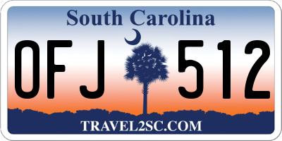 SC license plate OFJ512