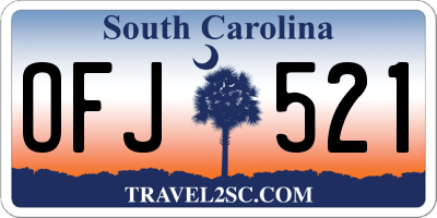 SC license plate OFJ521