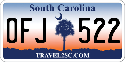 SC license plate OFJ522
