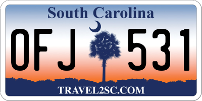 SC license plate OFJ531
