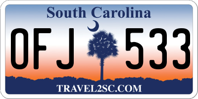 SC license plate OFJ533