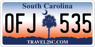 SC license plate OFJ535