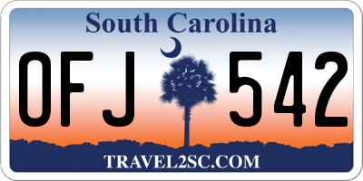 SC license plate OFJ542