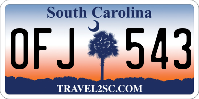 SC license plate OFJ543