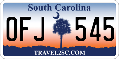 SC license plate OFJ545