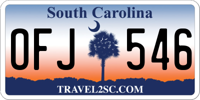 SC license plate OFJ546