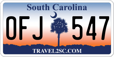 SC license plate OFJ547