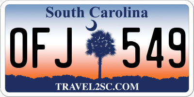 SC license plate OFJ549