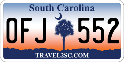 SC license plate OFJ552