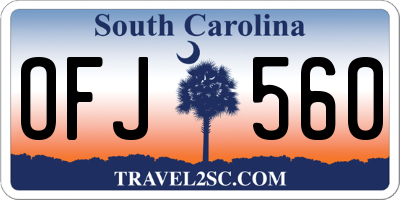 SC license plate OFJ560