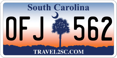 SC license plate OFJ562