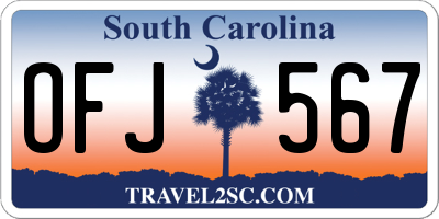 SC license plate OFJ567