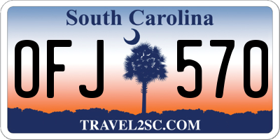 SC license plate OFJ570