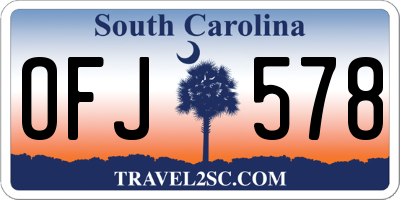 SC license plate OFJ578