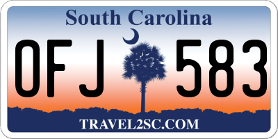 SC license plate OFJ583