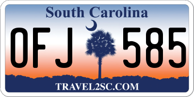 SC license plate OFJ585