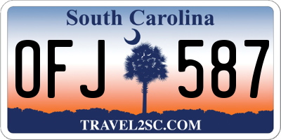SC license plate OFJ587