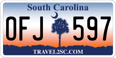SC license plate OFJ597