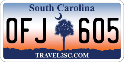 SC license plate OFJ605