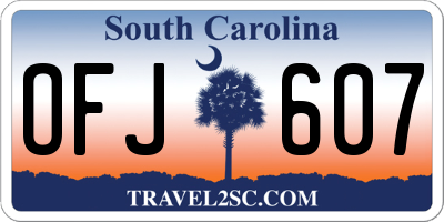 SC license plate OFJ607