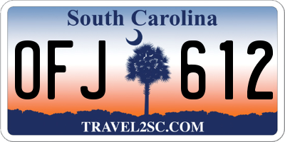 SC license plate OFJ612