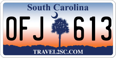 SC license plate OFJ613