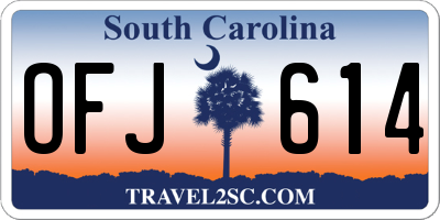 SC license plate OFJ614