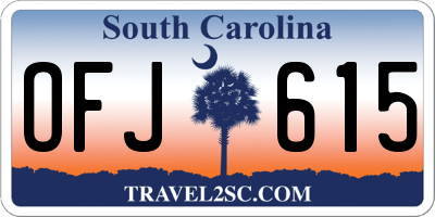 SC license plate OFJ615