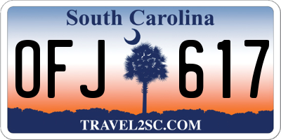 SC license plate OFJ617