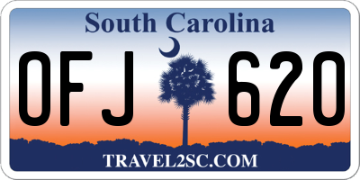 SC license plate OFJ620