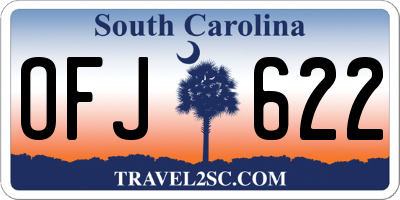 SC license plate OFJ622