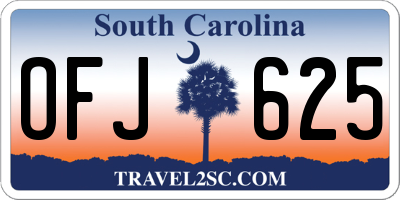 SC license plate OFJ625