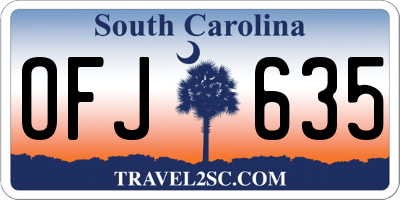 SC license plate OFJ635