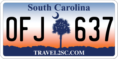 SC license plate OFJ637