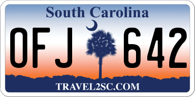 SC license plate OFJ642