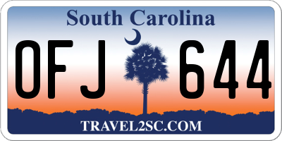 SC license plate OFJ644