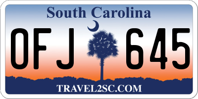 SC license plate OFJ645