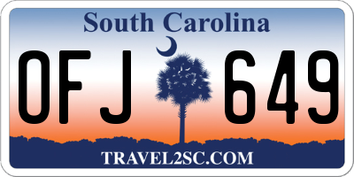 SC license plate OFJ649