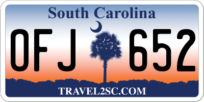 SC license plate OFJ652