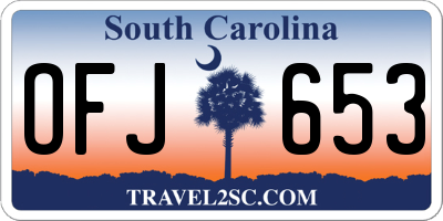 SC license plate OFJ653