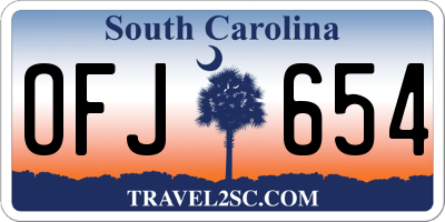 SC license plate OFJ654