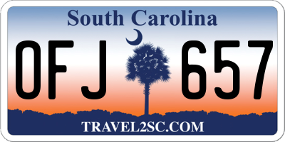 SC license plate OFJ657
