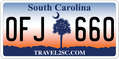 SC license plate OFJ660
