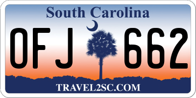SC license plate OFJ662