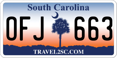 SC license plate OFJ663
