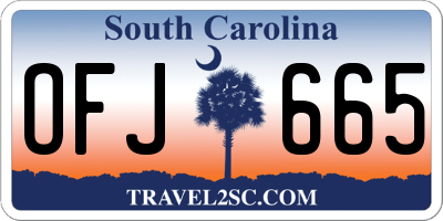 SC license plate OFJ665